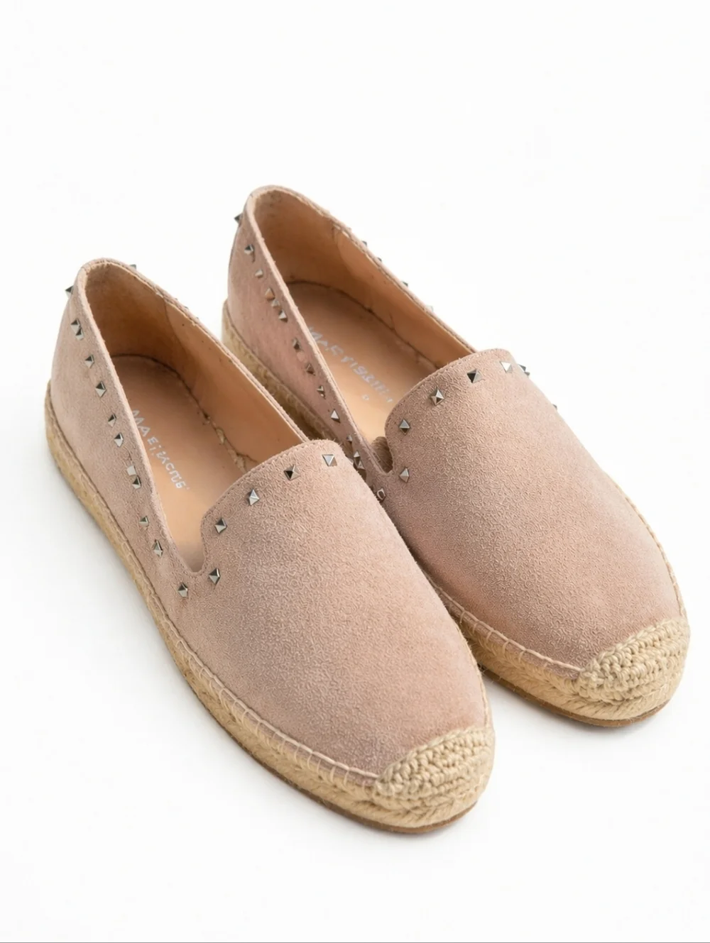 Marc Fisher Studded Espadrille Slip On Sneakers Beige Suede Flats 8.5